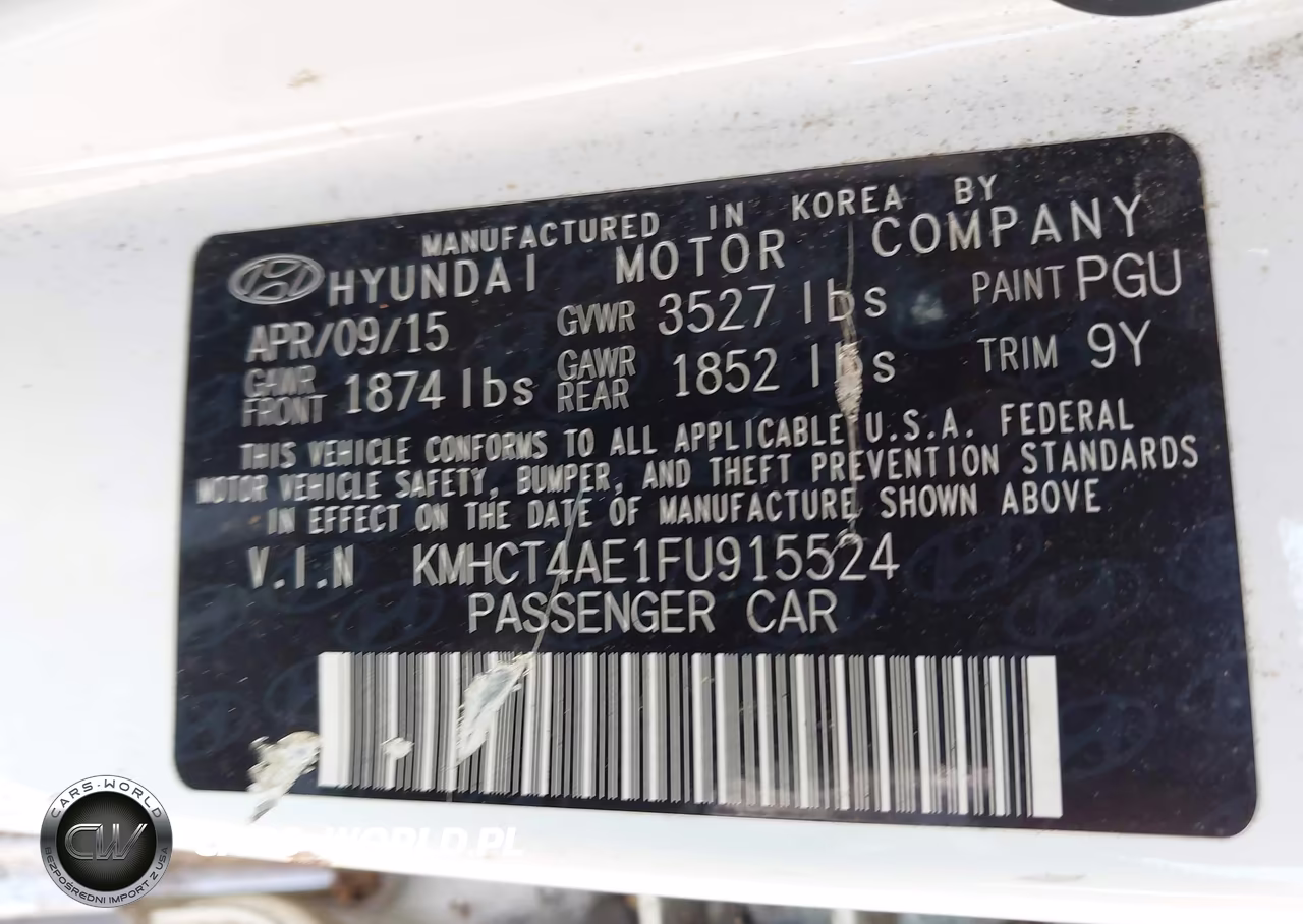2015 Hyundai Accent Gls VIN:KMHCT4AE1FU915524 - 9
