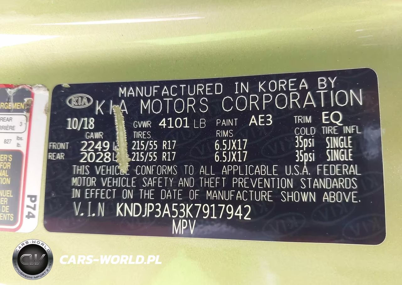 2019 Kia Soul + VIN:KNDJP3A53K7917942 - 9