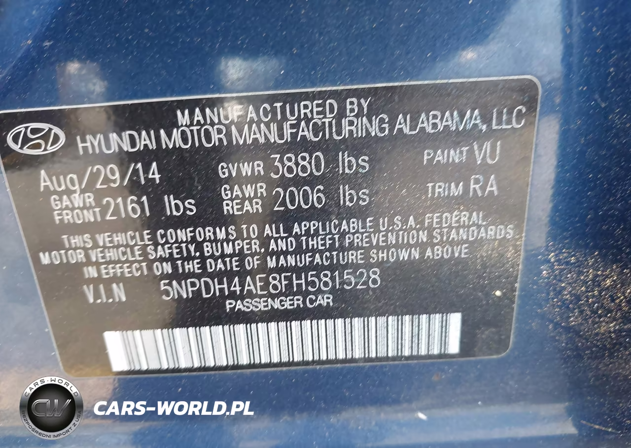 2015 Hyundai Elantra Se VIN:5NPDH4AE8FH581528 - 9