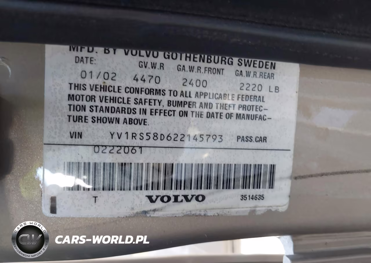 2002 Volvo S60 2.4T VIN:YV1RS58D622145793 - 9