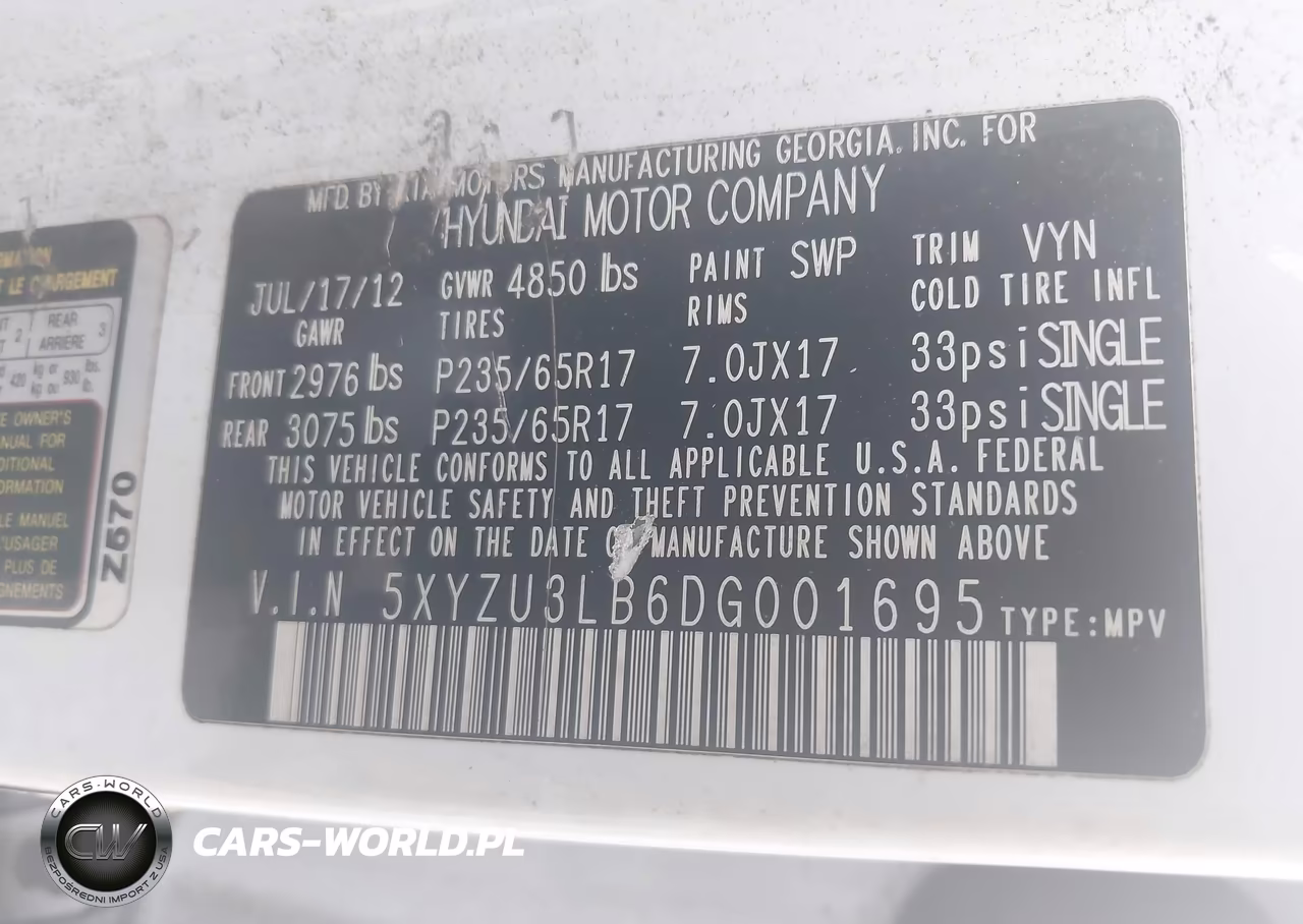 2013 Hyundai Santa Fe Sport VIN:5XYZU3LB6DG001695 - 9