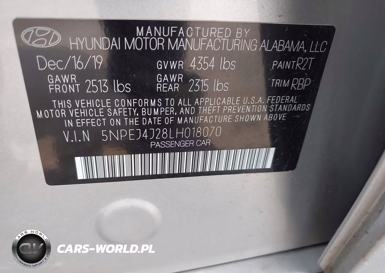 2020 Hyundai Sonata Sel Plus VIN:5NPEJ4J28LH018070 - 9