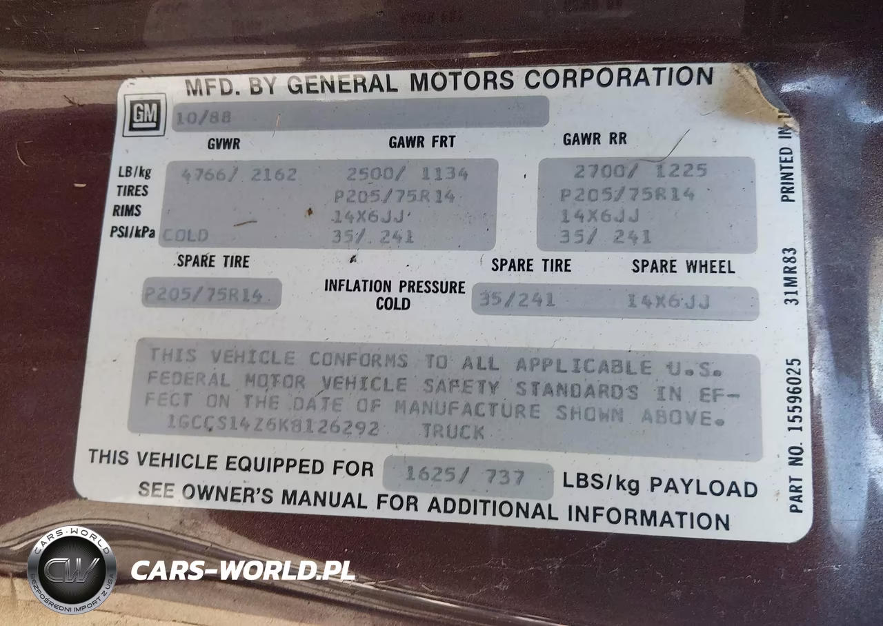 1989 Chevrolet S Truck S10 VIN:1GCCS14Z6K8126292 - 9