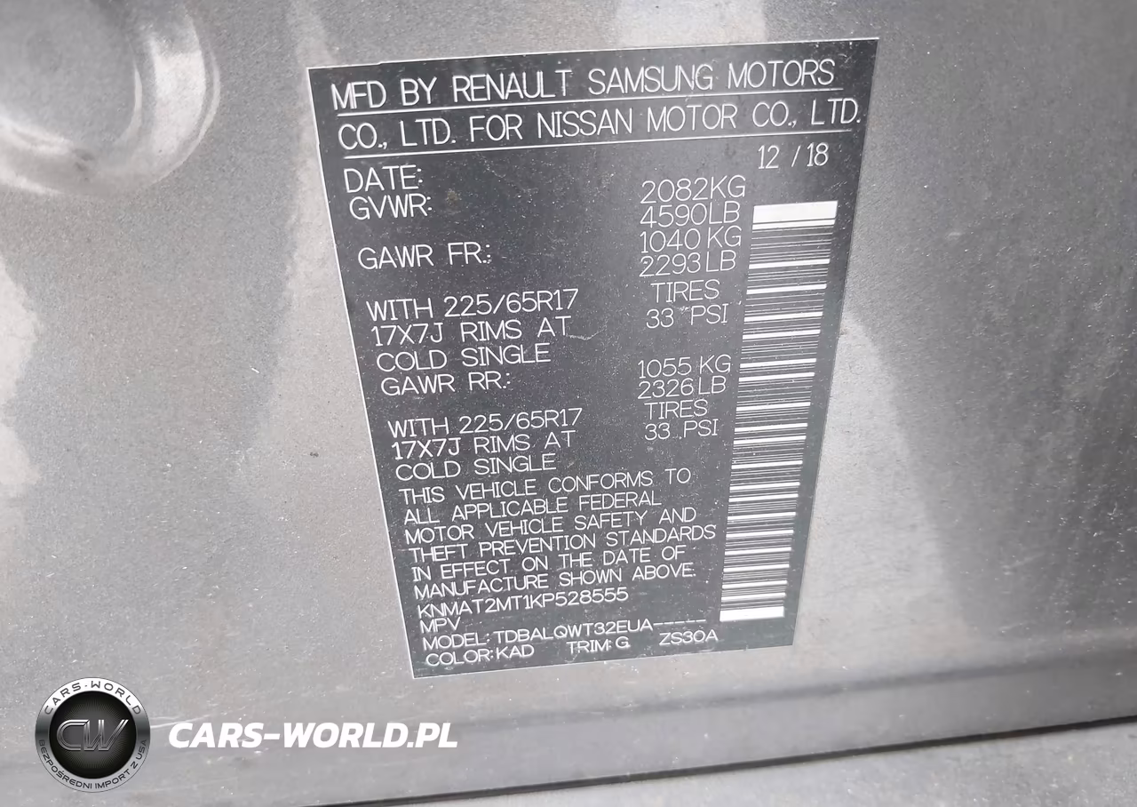 2019 Nissan Rogue Sv VIN:KNMAT2MT1KP528555 - 9