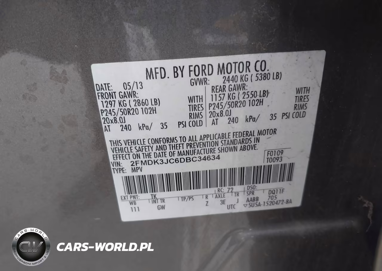 2013 Ford Edge Sel VIN:2FMDK3JC6DBC34634 - 9