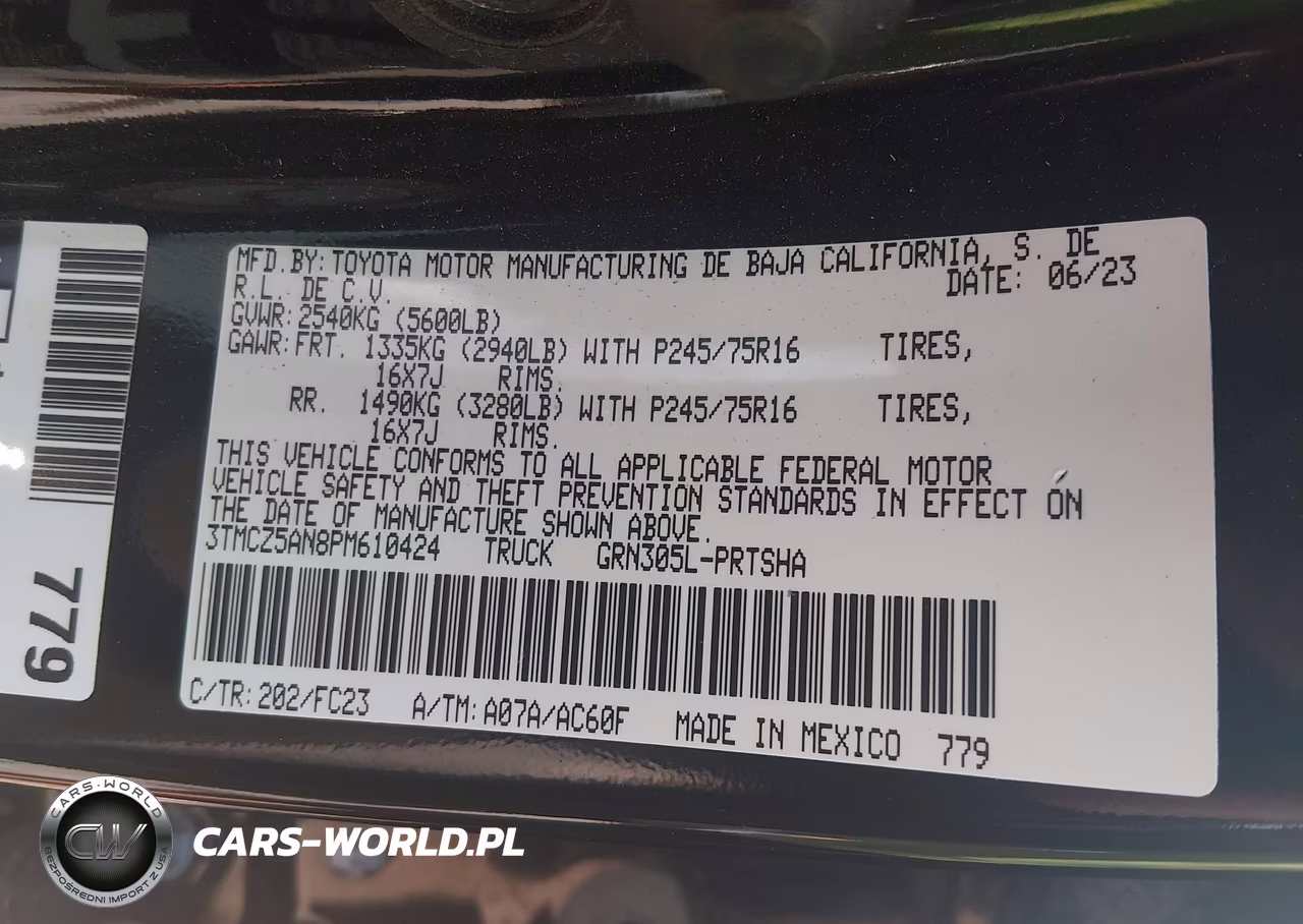 2023 Toyota Tacoma Sr5 V6 VIN:3TMCZ5AN8PM610424 - 9