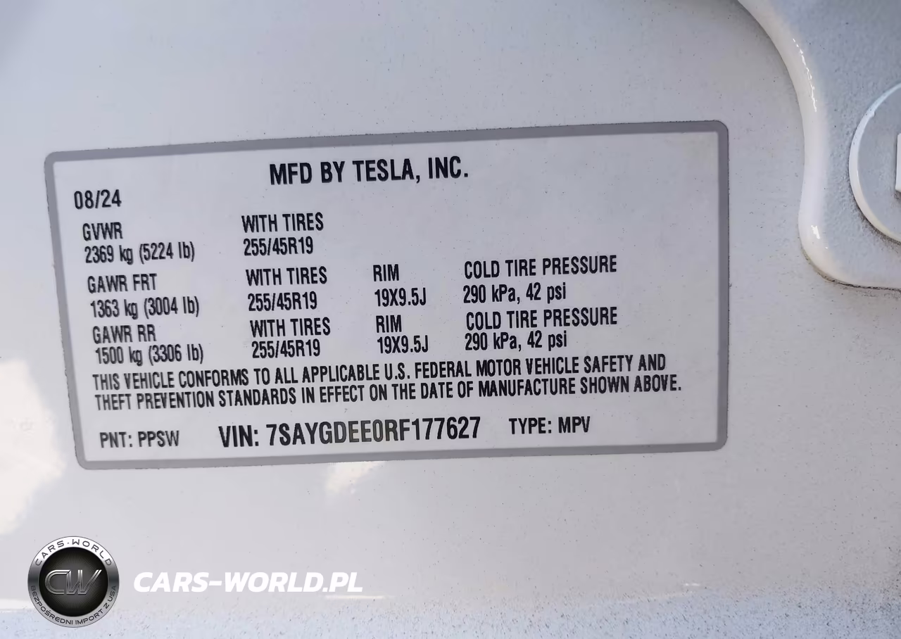 2024 Tesla Model Y Long Range Dual Motor All-Wheel Drive VIN:7SAYGDEE0RF177627 - 9
