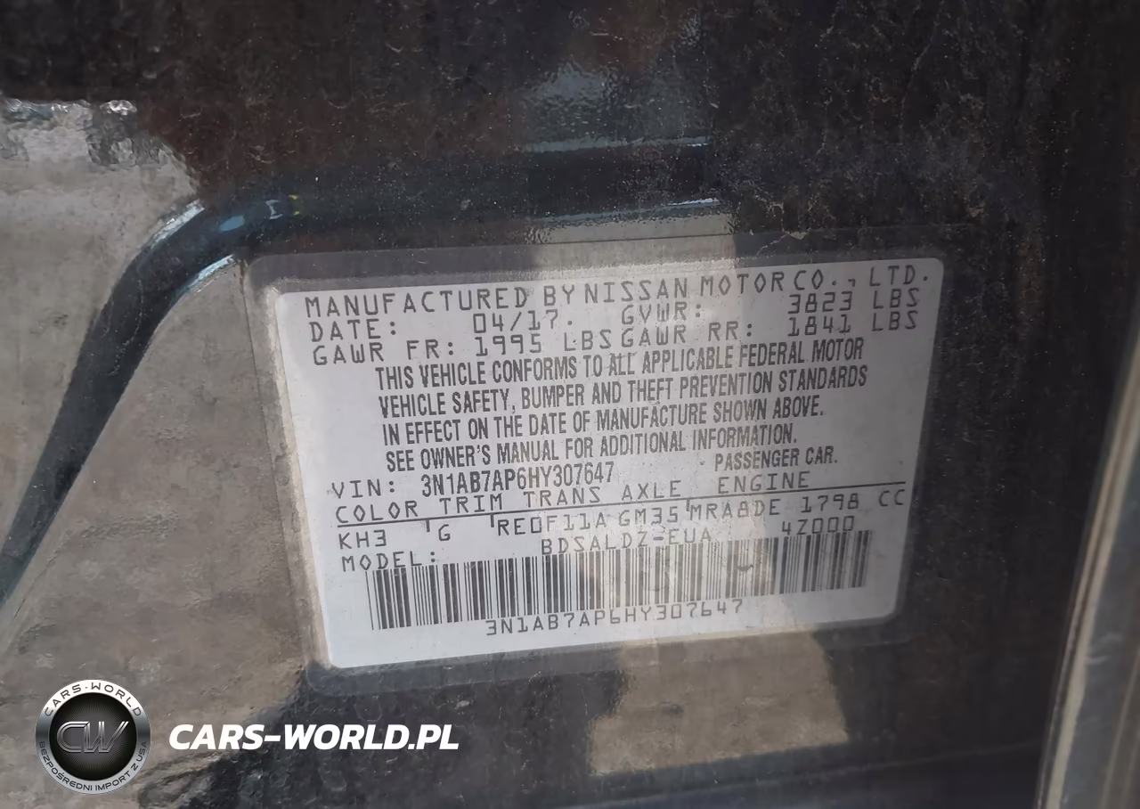 2017 Nissan Sentra Sv VIN:3N1AB7AP6HY307647 - 9