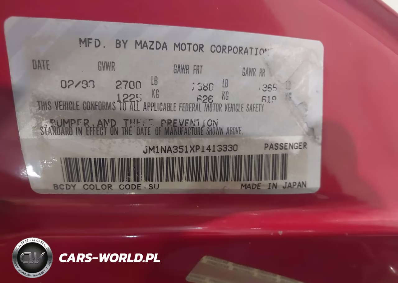 1993 Mazda Mx-5 Miata VIN:JM1NA351XP1413330 - 9