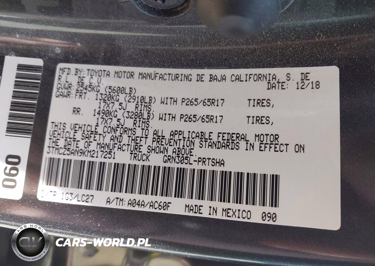 2019 Toyota Tacoma Trd Sport VIN:3TMCZ5AN9KM217251 - 9