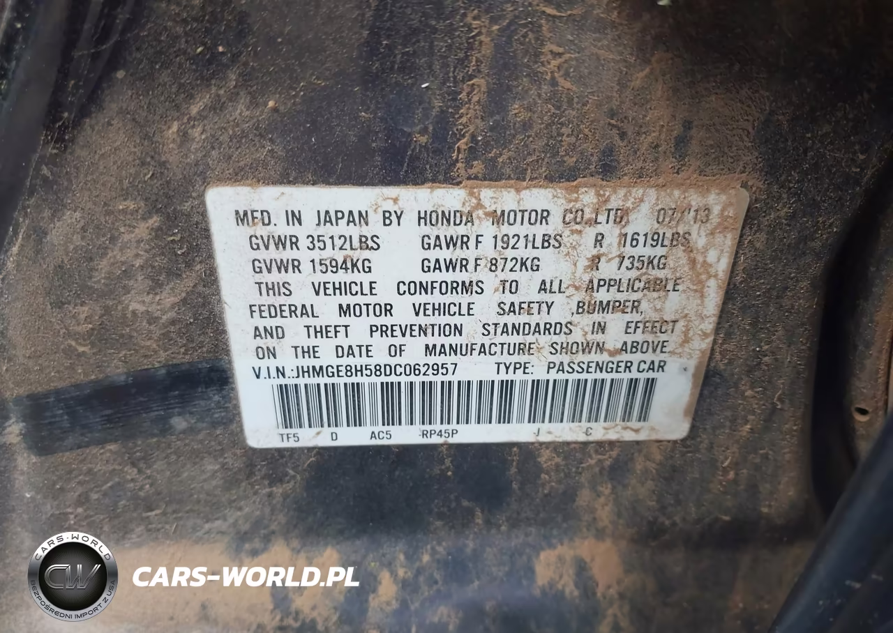 2013 Honda Fit Sport VIN:JHMGE8H58DC062957 - 9