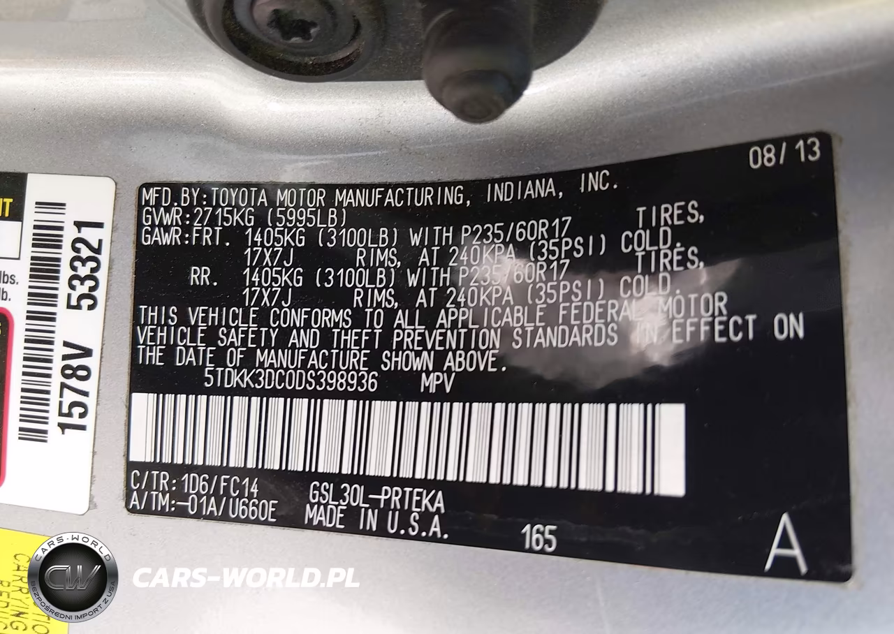 2013 Toyota Sienna Le V6 8 Passenger VIN:5TDKK3DC0DS398936 - 9