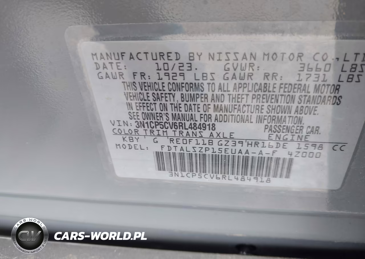 2024 Nissan Kicks Sv Xtronic Cvt VIN:3N1CP5CV6RL484918 - 9