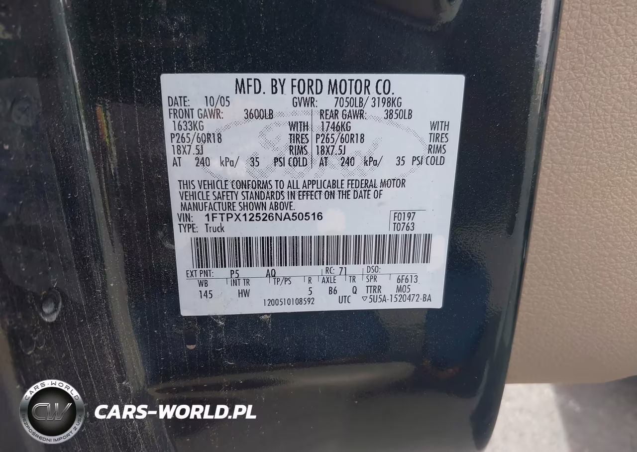 2006 Ford F-150 Lariat-Xl-Xlt VIN:1FTPX12526NA50516 - 9