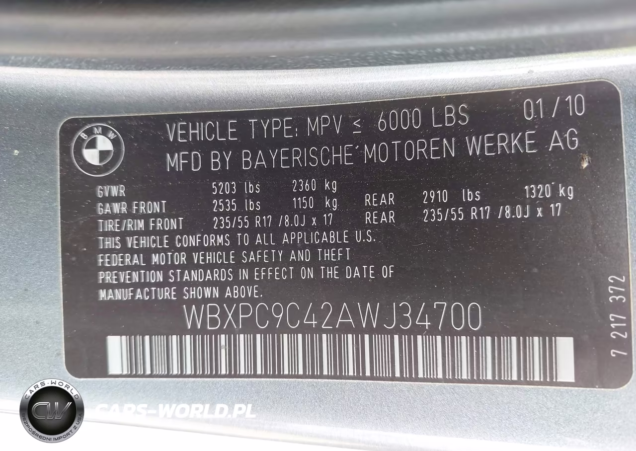 2010 BMW X3 xDrive30I VIN:WBXPC9C42AWJ34700 - 9