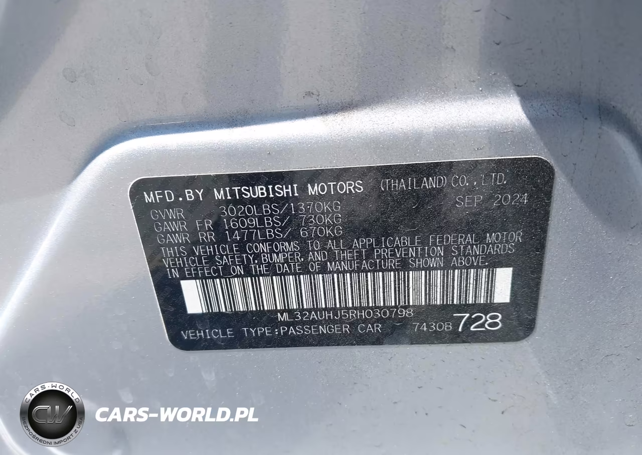 2024 Mitsubishi Mirage Es-Le VIN:ML32AUHJ5RH030798 - 9