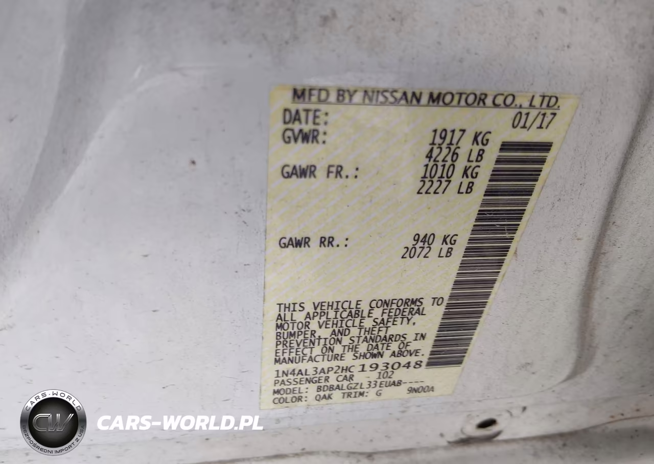 2017 Nissan Altima 2.5 S VIN:1N4AL3AP2HC193048 - 9