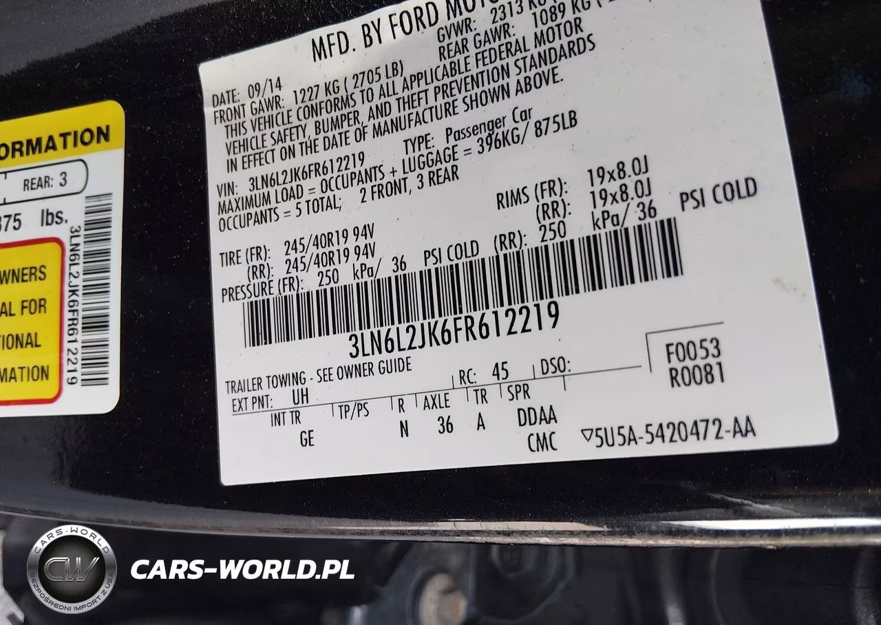 2015 Lincoln Mkz VIN:3LN6L2JK6FR612219 - 9