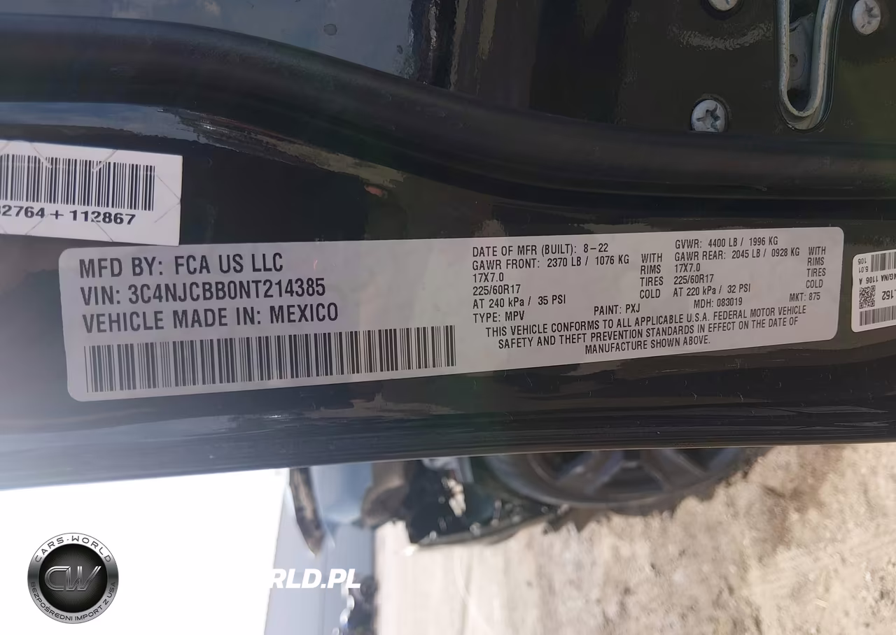 2022 Jeep Compass Latitude Fwd VIN:3C4NJCBB0NT214385 - 9