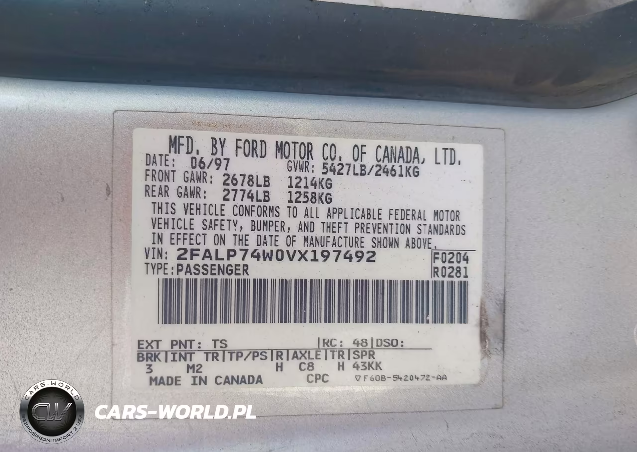 1997 Ford Crown Victoria Lx VIN:2FALP74W0VX197492 - 9