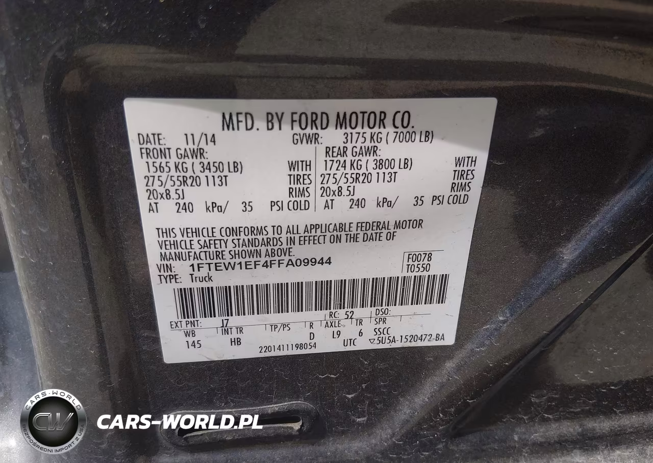 2015 Ford F-150 Lariat VIN:1FTEW1EF4FFA09944 - 9