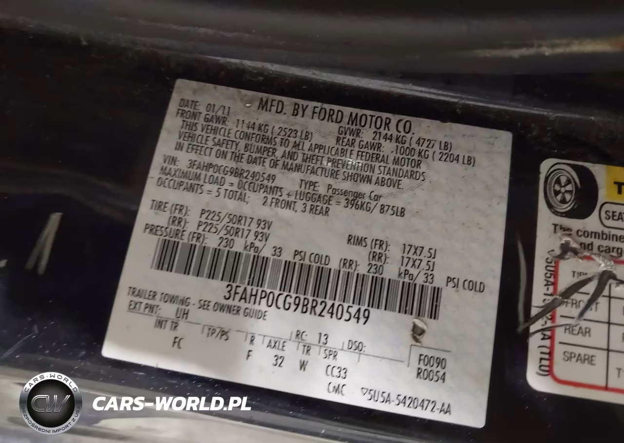 2011 Ford Fusion Sel VIN:3FAHP0CG9BR240549 - 9
