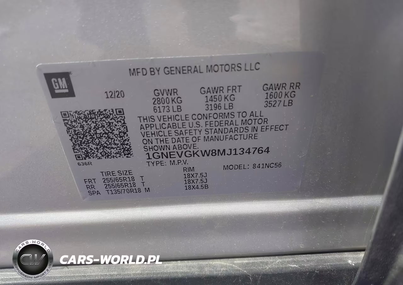 2021 Chevrolet Traverse Lt VIN:1GNEVGKW8MJ134764 - 9