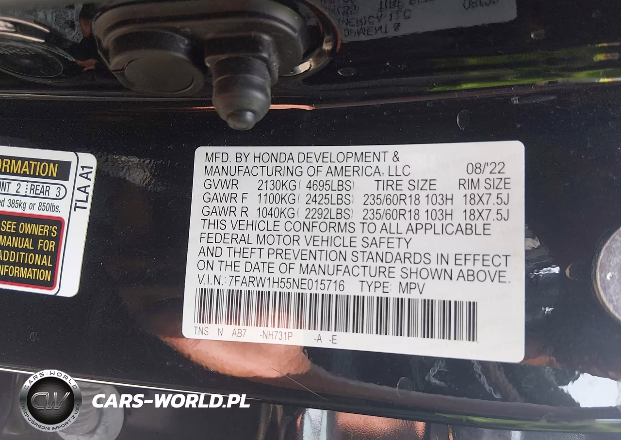 2022 Honda Cr-V 2Wd Ex VIN:7FARW1H55NE015716 - 9