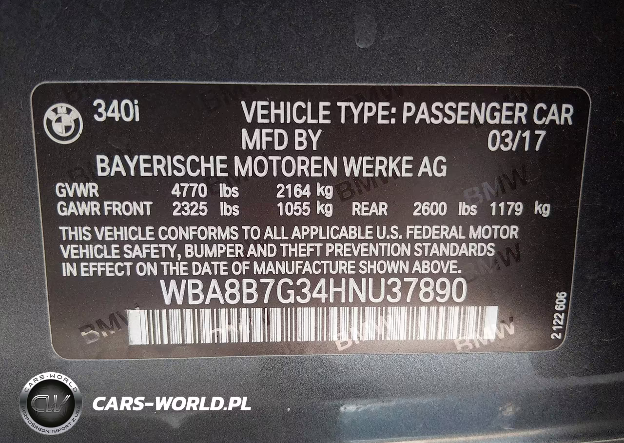 2017 BMW 340I xDrive VIN:WBA8B7G34HNU37890 - 9