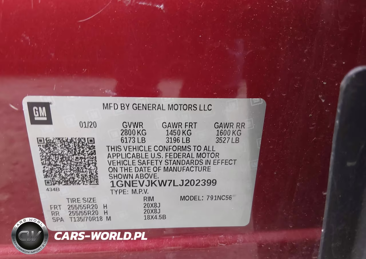 2020 Chevrolet Traverse Awd Rs VIN:1GNEVJKW7LJ202399 - 9