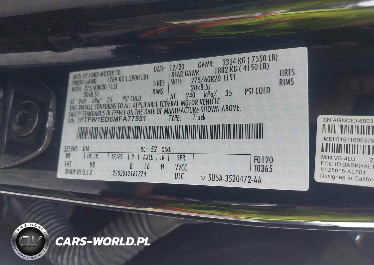 2021 Ford F-150 Platinum VIN:1FTFW1ED6MFA77551 - 9