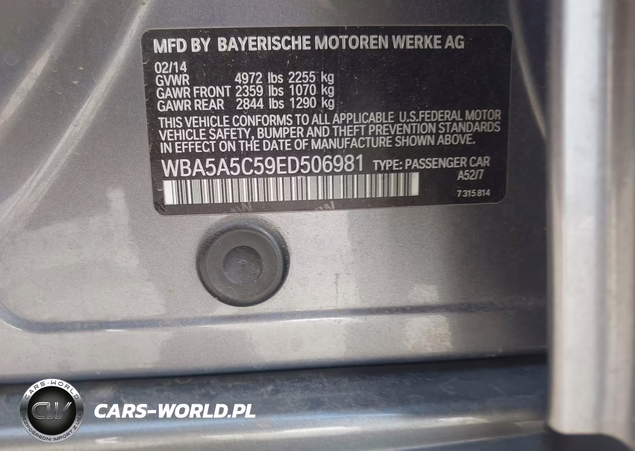 2014 BMW 528I VIN:WBA5A5C59ED506981 - 9