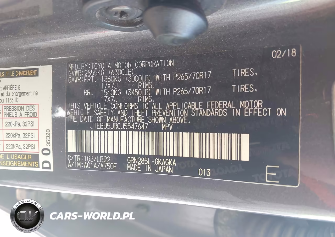 2018 Toyota 4Runner Sr5 Premium VIN:JTEBU5JR0J5547647 - 9