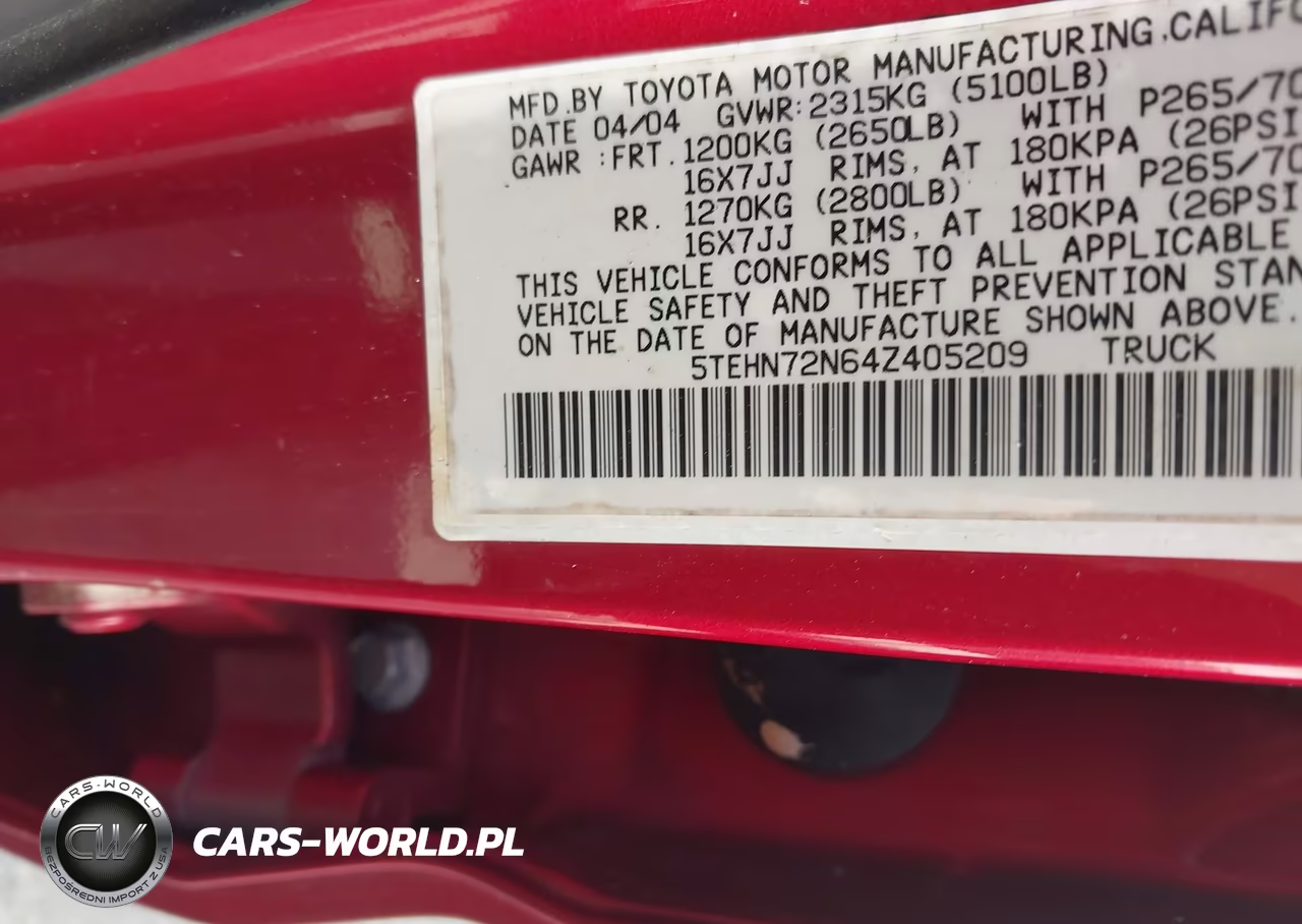 2004 Toyota Tacoma Base V6 VIN:5TEHN72N64Z405209 - 17