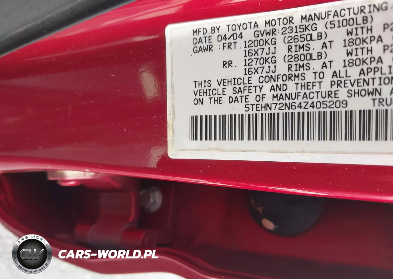 2004 Toyota Tacoma Base V6 VIN:5TEHN72N64Z405209 - 9