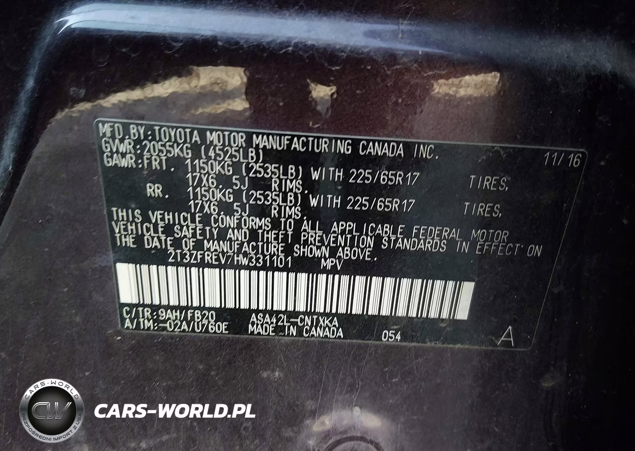 2017 Toyota Rav4 Le VIN:2T3ZFREV7HW331101 - 9