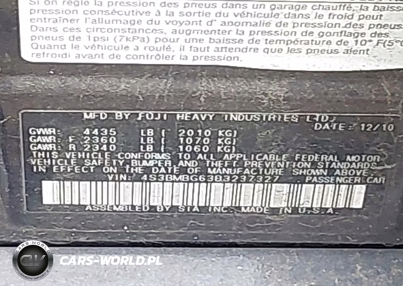 2011 Subaru Legacy 2.5I Premium VIN:4S3BMBG63B3237327 - 9