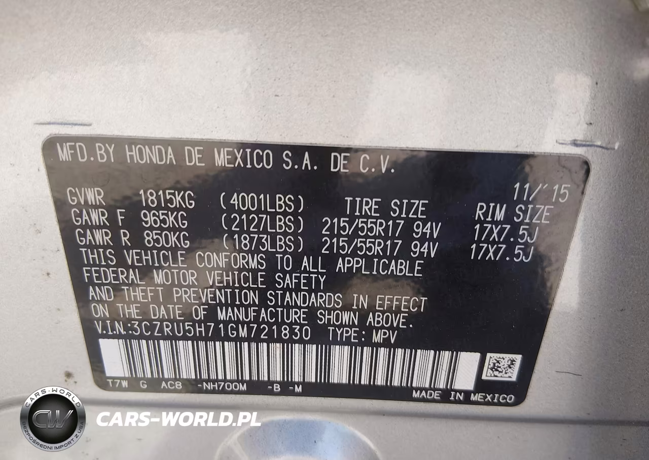 2016 Honda Hr-V Ex-L VIN:3CZRU5H71GM721830 - 9