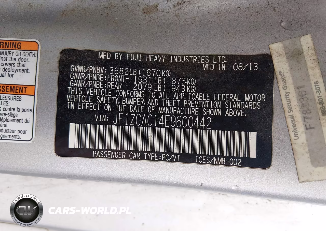 2014 Subaru Brz Limited VIN:JF1ZCAC14E9600442 - 9