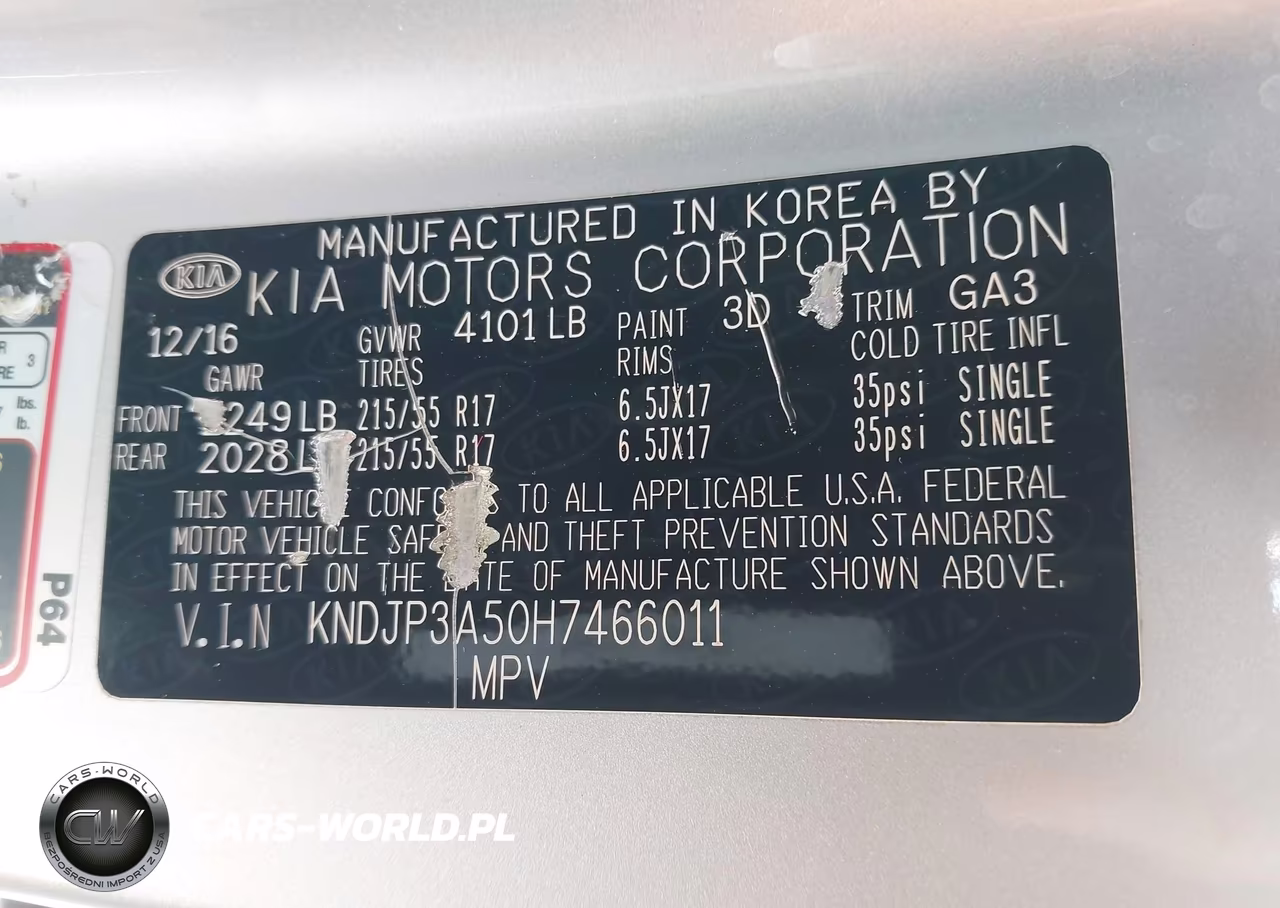 2017 Kia Soul + VIN:KNDJP3A50H7466011 - 9