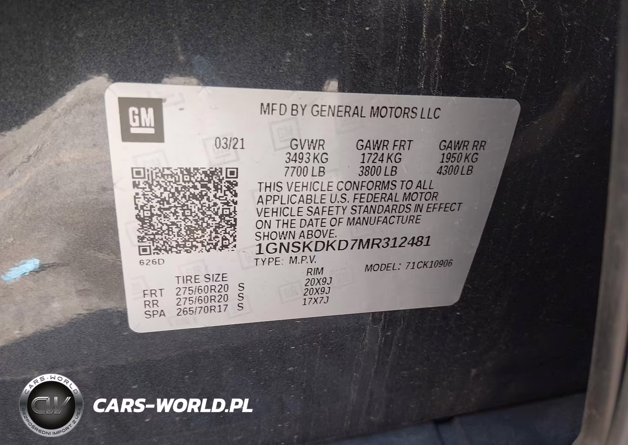 2021 Chevrolet Suburban 4Wd Z71 VIN:1GNSKDKD7MR312481 - 9
