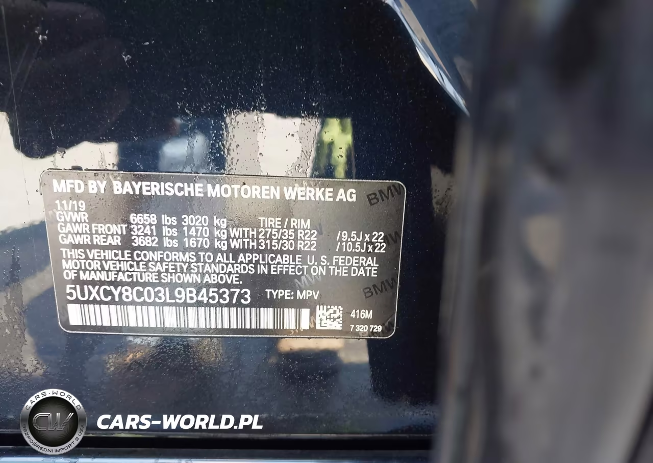 2020 BMW X6 M50I VIN:5UXCY8C03L9B45373 - 9