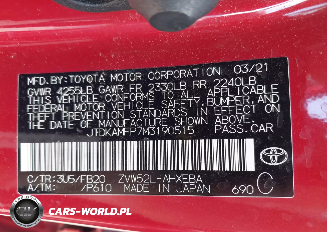 2021 Toyota Prius Prime Le VIN:JTDKAMFP7M3190515 - 9