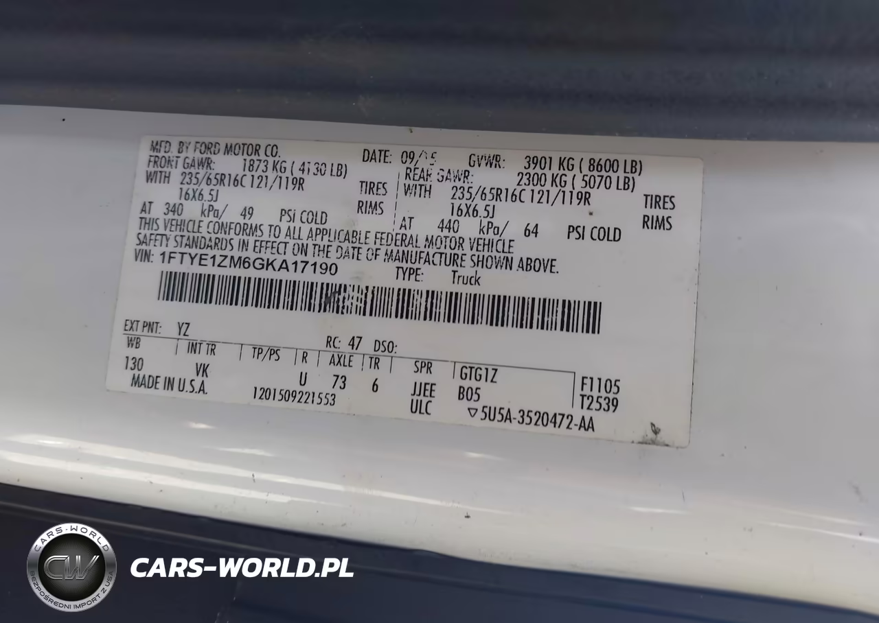 2016 Ford Transit-150 VIN:1FTYE1ZM6GKA17190 - 9