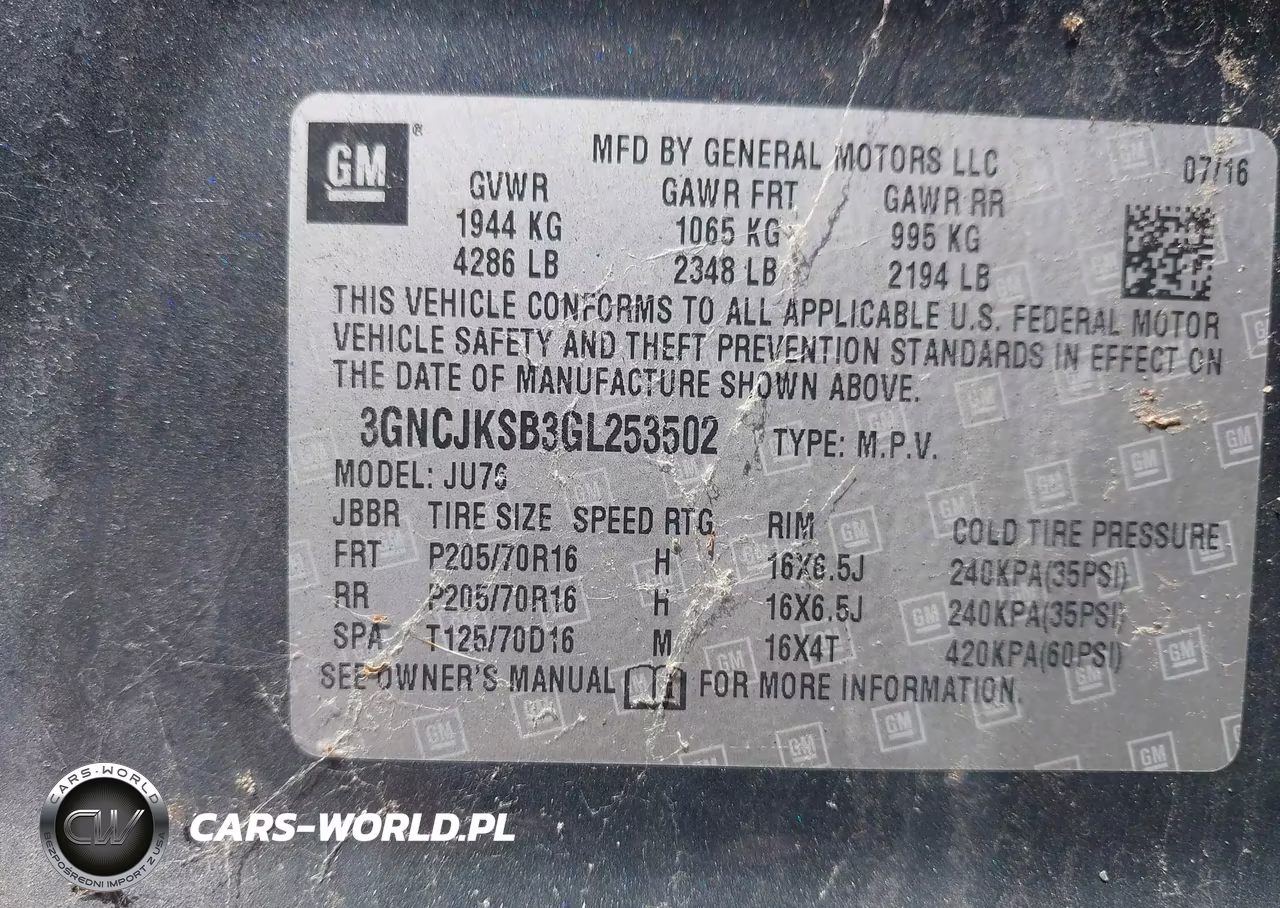 2016 Chevrolet Trax Ls VIN:3GNCJKSB3GL253502 - 9