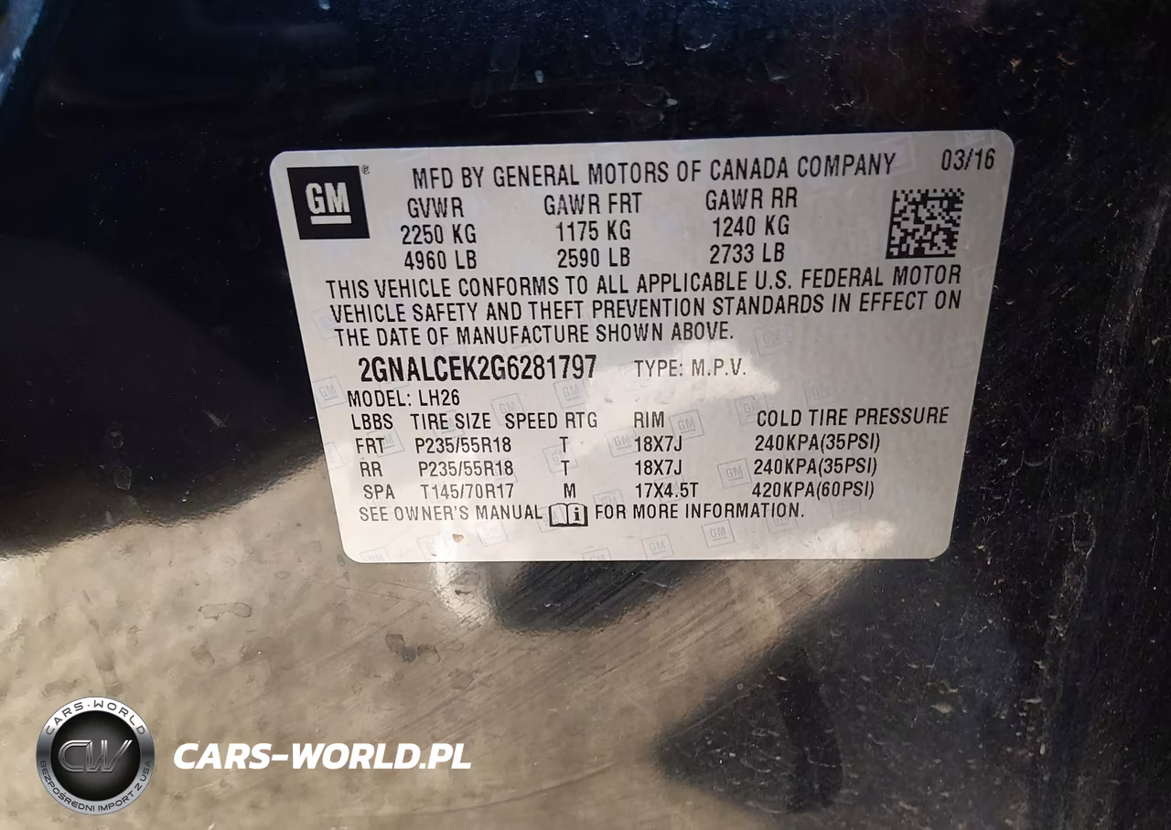 2016 Chevrolet Equinox Lt VIN:2GNALCEK2G6281797 - 9