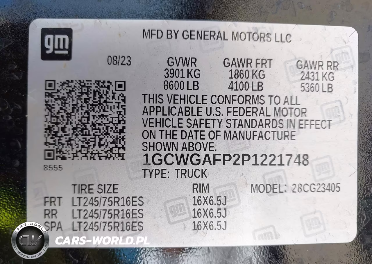 2023 Chevrolet Express Cargo Rwd 2500 Regular Wheelbase Wt VIN:1GCWGAFP2P1221748 - 9