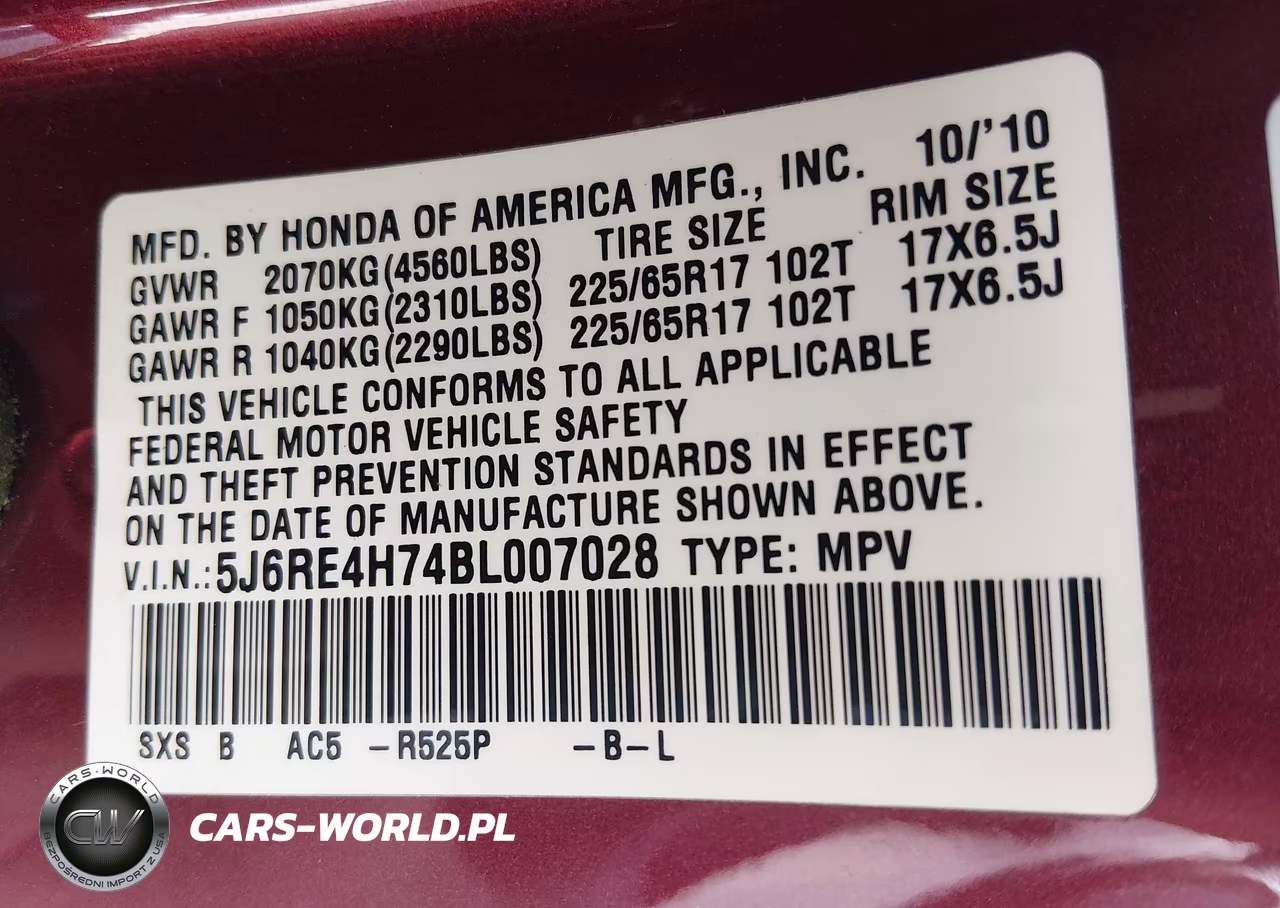 2011 Honda Cr-V Exl VIN:5J6RE4H74BL007028 - 9