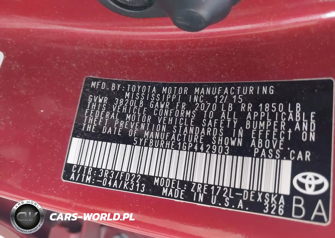 2016 Toyota Corolla S VIN:5YFBURHE1GP442903 - 9