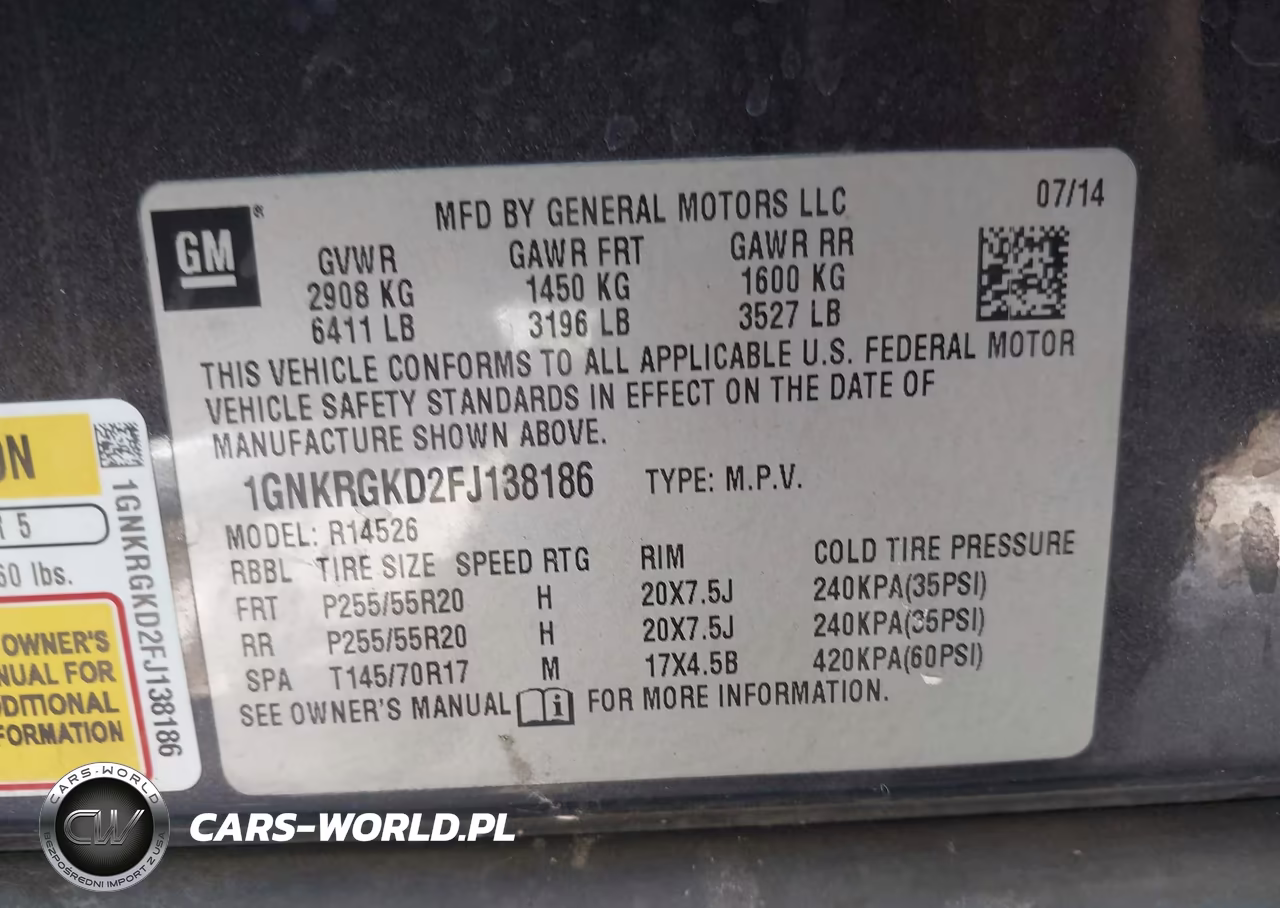 2015 Chevrolet Traverse Lt VIN:1GNKRGKD2FJ138186 - 9
